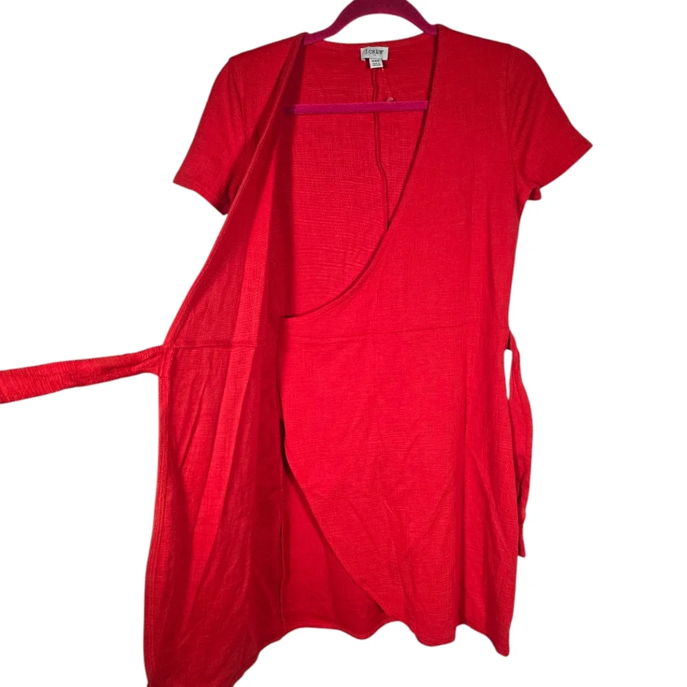 J. Crew Women's XXS Wrap Like Textured Orange Dress